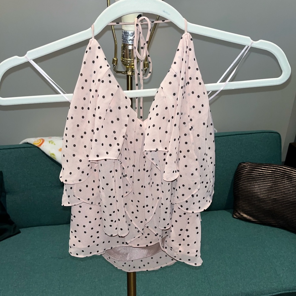 Pink polka dot tank top